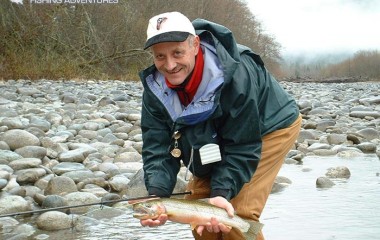 Ludwig catching trout in Lillooet