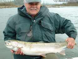 Wolf spinning for steelhead from boat